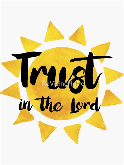 Trust In The Lord Sticker By Revivinghope Redbubble