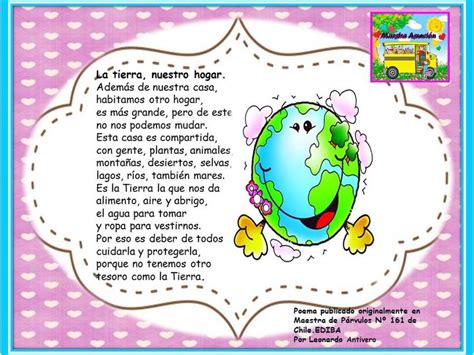 Resultado De Imagen Para Poema Nuestro Planeta Para Niños Dia Mundial