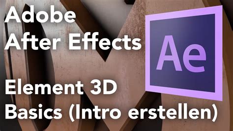But do note that you might have to use after effects or cinema 4d whichever says in the description in order to edit the intro template and add your name in place of. Element 3D Grundlagen Tutorial Intro erstellen in Adobe ...