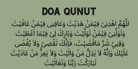 Bacaan Doa Qunut Subuh Lengkap Dengan Lafal Latin Dan Arti Serta The