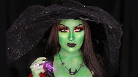 Beautiful Green Witch Halloween Makeup Tutorial Youtube