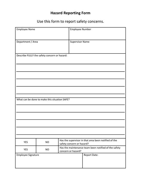 Hazard Reporting Form Fill Out Printable Pdf Forms Online