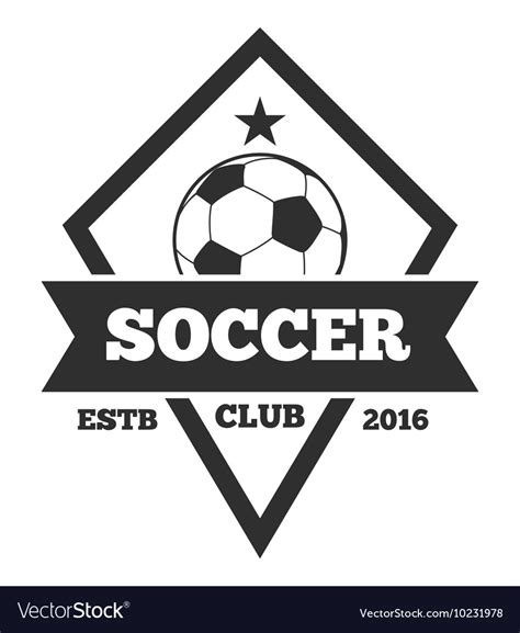 Soccer Logo Template Emblem In Black Royalty Free Vector
