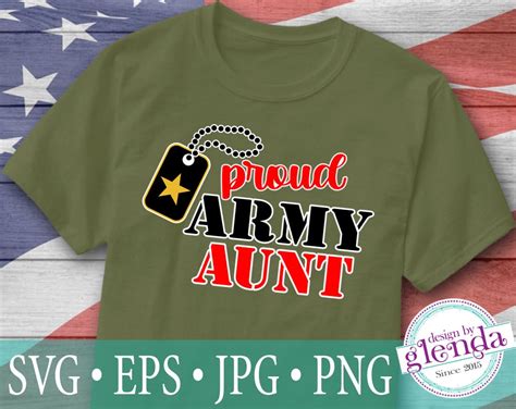 Proud Army Aunt Svg Cutting Files Plus Eps Vector  Png Etsy