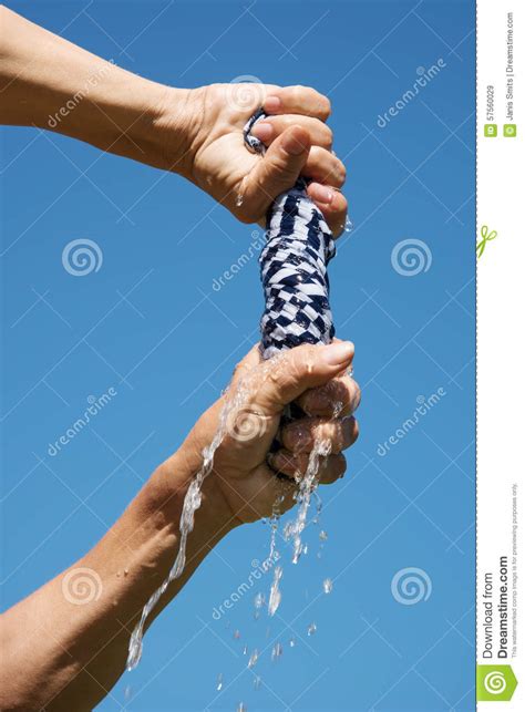 Squeezing Of Wet Fabric Stock Image Image Of Human 57560029