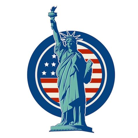 Premium Vector Liberty Logo Badges Character