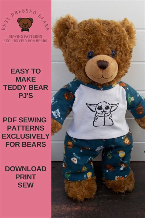 X PDF Patterns Teddy Bear Trousers Teddy Bear T Shirt Etsy UK Teddy Bear Sewing Pattern