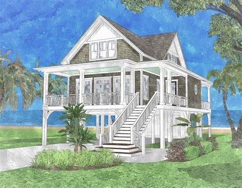 House Plans On Piers Piling Pier Stilt Houses Hurricane Coastal Home