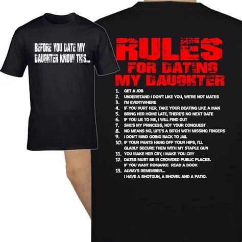 funny t shirt rules for dating my daughter dad fathers day father t shirt t t shirt men tees