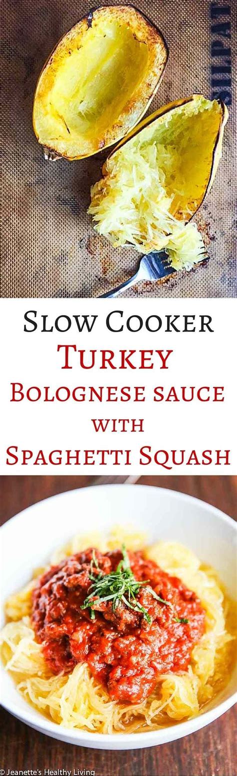 Healthy Slow Cooker Turkey Bolognese Sauce With Spaghetti Squash Recipe