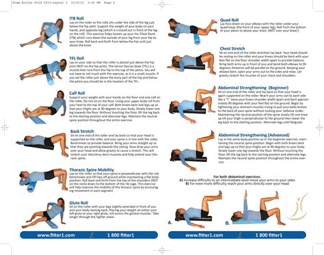Fitterfirst Foam Roller Exercise Chart Usa Fitterfirst