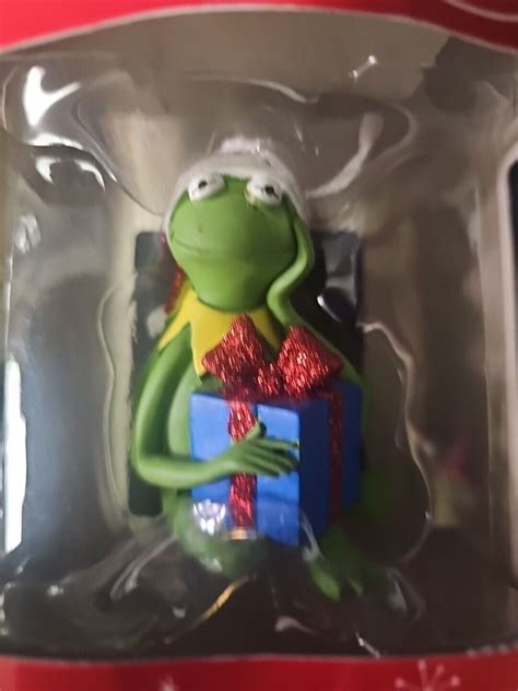 Hallmark Disney Kermit The Frog W T And Santa Hat Christmas Ornament
