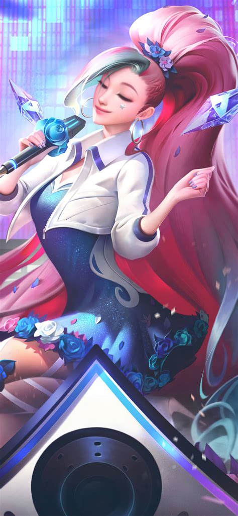 Download Kda All Out Seraphine Lol Iphone Wallpaper