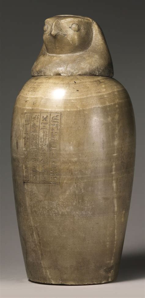 An Egyptian Alabaster Canopic Jar Of Princess Tasheretenaset Daughter