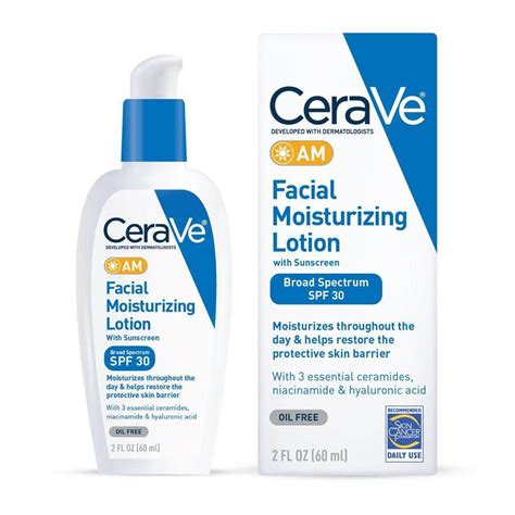 Cerave Am Oil Free Face Lotion With Sunscreen Spf 30 2 Fl Oz