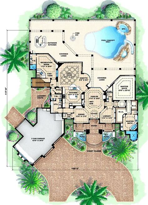 Mediterranean Architecture Plan Coastal Mansion House