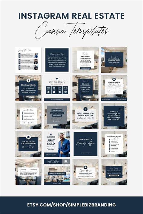The Instagramm Real Estate Flyer Template Is Shown In Blue And White With An Image Of