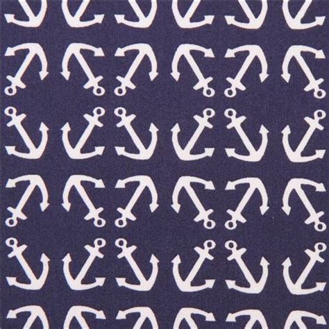 Blue Navy Maritime Anchor Fabric By Dear Stella From The Usa Fabric By