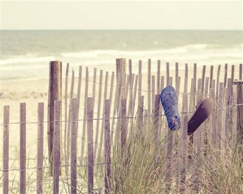 Lifes A Beach Sand Dune Fence With Flipflops By Stephsshoes