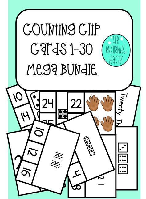 Counting Clip Card Numbers 1 30 Mega Bundle Task Cards Counting