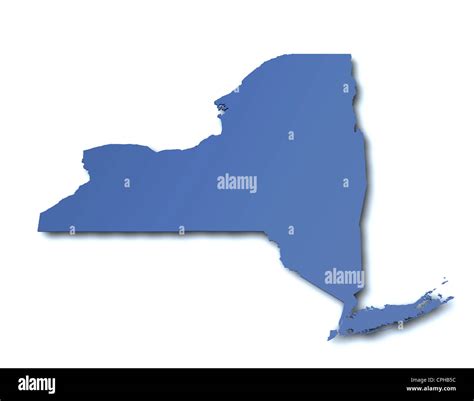 3d Rendered Map Of The State Of New York Usa Stock Photo Alamy