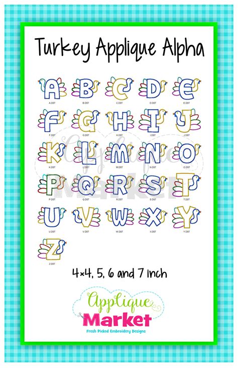 Without it, you will not be able to say tagalog pronunciation. Turkey Applique Alphabet