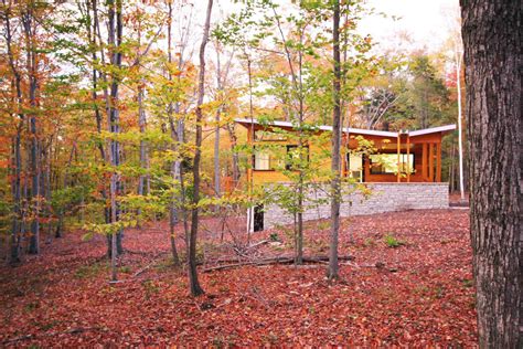 Modern Prefab Cabin House Wisconsin Butterfly Roof Cedar Siding