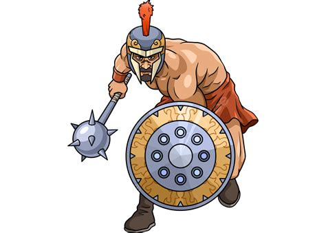 Dibujos Animados De Gladiador Valiente Png Gladiador Dibujos