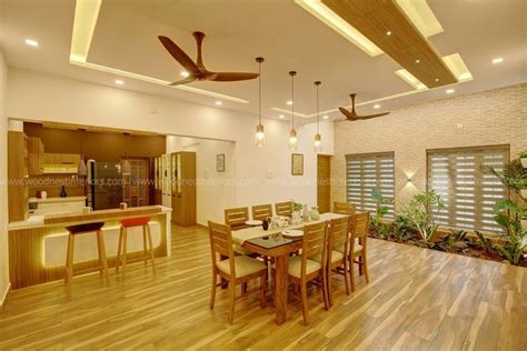Open Kitchen With Breakfast Counter Kerala House Design Bedroom