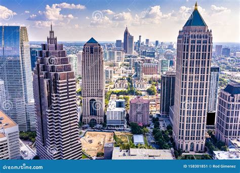 Aerial View Downtown Atlanta Skyline Stock Image Image Of