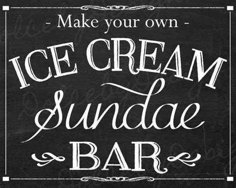 Instant Download Printable Chalkboard Ice Cream Sundae Bar Sign Ice Cream Sundae Bar Sundae
