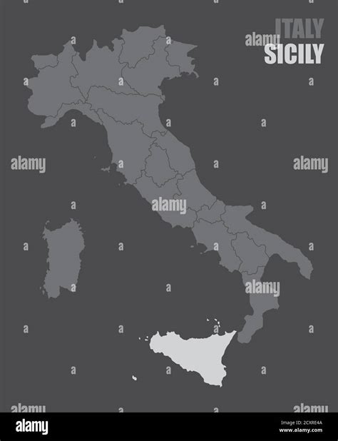 Italy Sicily Map Stock Vector Image And Art Alamy