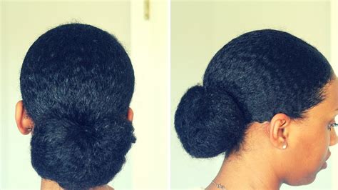 Then pin the rest of the hair, with the braid, into a side bun behind one ear. Low Sleek Natural Hair Bun Using Ecostyler Black Castor ...