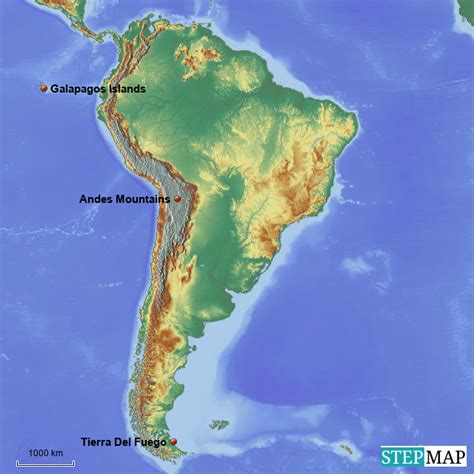 Where Is The Andes Mountains Located On A World Map Map