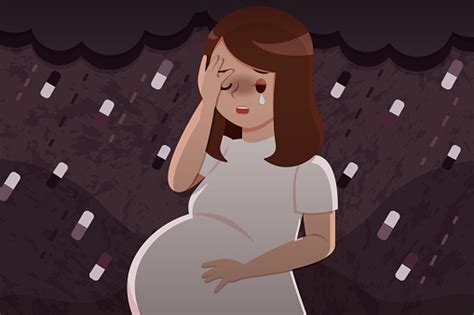Pregnant Woman Feel Upset Stock Illustration Download Image Now Istock