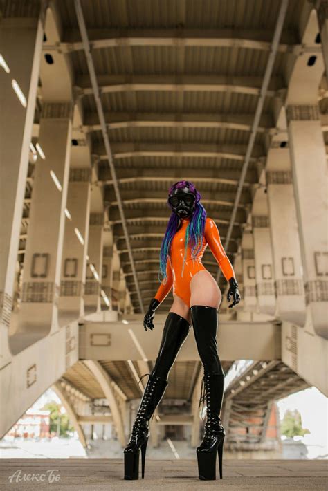 Octokuro Orange Latex Latex Pleaser Thigh High Boots Thigh Highs Leather Fashion Lingerie