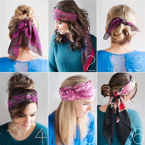 Six Easy Ways To Wear Head Scarves Scarf Hairstyles Scarf Hairstyles