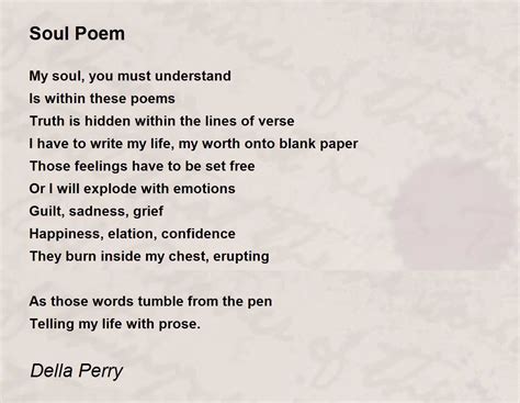 Soul Poem Soul Poem Poem By Della Perry