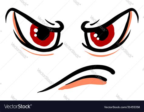 Angry Face On White Background Royalty Free Vector Image