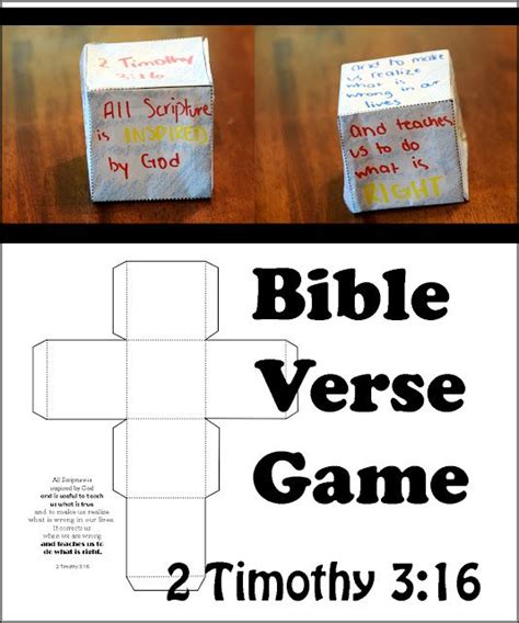 My Cup Overflows 2 Timothy 316 Game Cube Bible Verse Crafts Bible