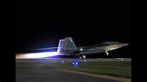 Magnificent F 22 Raptor Night Takeoff Youtube