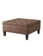 Madison Park Lindsey Tufted Square Cocktail Ottoman In Brown Olliix