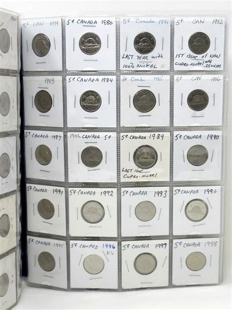 Collection Of 100 Canadian Nickels 1922 To 2019