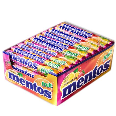 Mentos Fruit Candy Rolls - 40CT Case • Mentos Sugar-Free Gum & Candies 