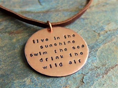 Outdoor Jewelry Live In The Sunshine Swim The Sea Drink The Etsy