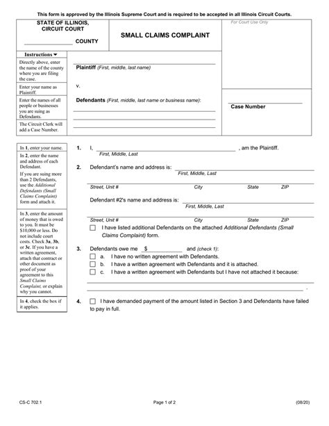 Form Cs C7021 Download Fillable Pdf Or Fill Online Small Claims