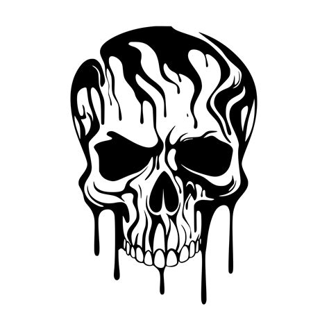 Dripping Skull Svg Image For Cricut Silhouette And Laser Machines