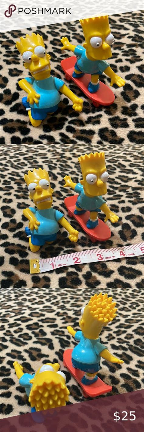 Bart Simpson Toy Action Figure Skateboard Air Guitar Vintage 1990 The