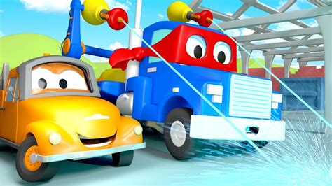 Carl The Super Truck And The Laser Truck In Car City Trucks Cartoon