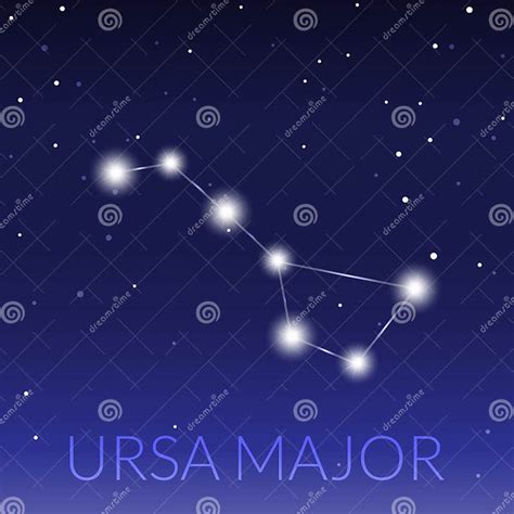 Big Dipper Or Ursa Major Great Bear Constellation Starry Sky With